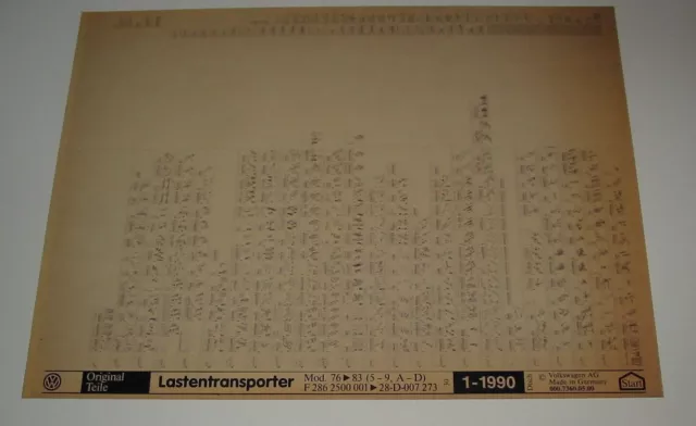 Ersatzteilkatalog auf Microfich VW LT Lastentransporter Modelljahre 1976 - 1983!