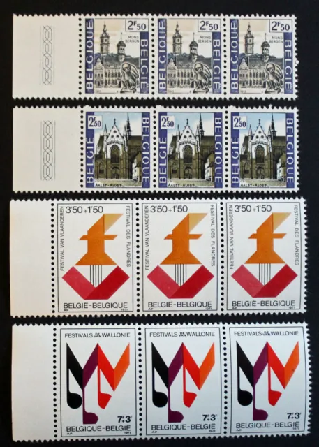 Timbre BELGIQUE / BELGIUM Stamp - Yvert Tellier n°1597 à 1600 x3 n** (Cyn22)
