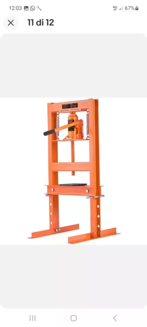 VEVOR Pressa Idraulica Manuale da Officina Forza di Pressatura 6T per Cuscinetti