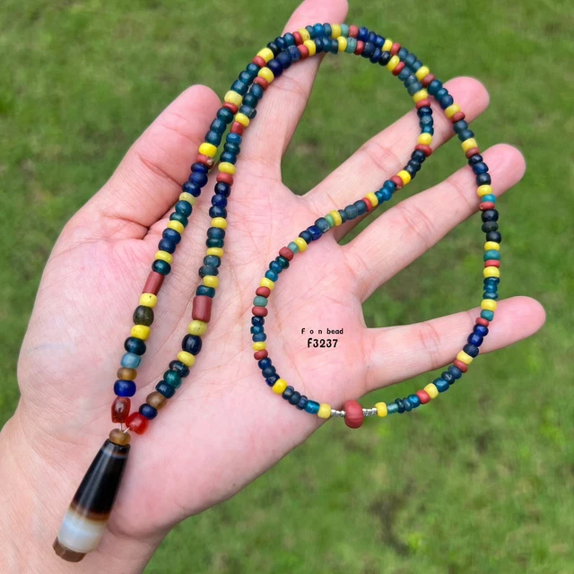 Rare Ancient FUNAN, CAMBODIA  Multi-Color Glass And Agate Beads  #F3237