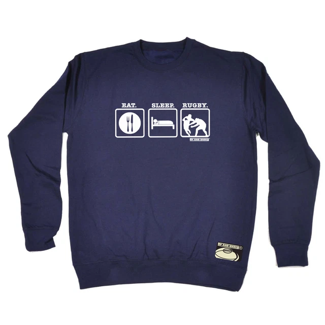 Rugby Uau Eat Sleep - Mens Womens Novelty Funny Sweatshirts Jumper Sweatshirt