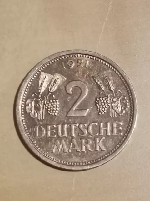 Bundesrepublik Deutschland, 2 Mark, 1951, "J"