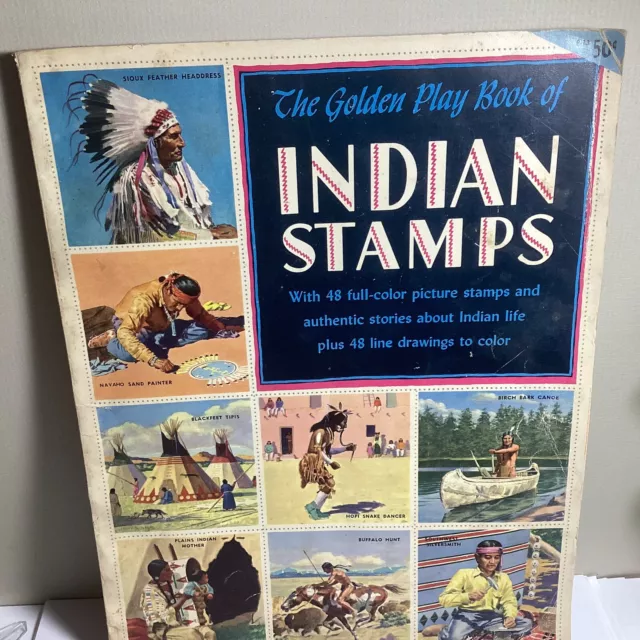 1954 Golden Play Book Of Indian Stamps Partially Filled Used Condition