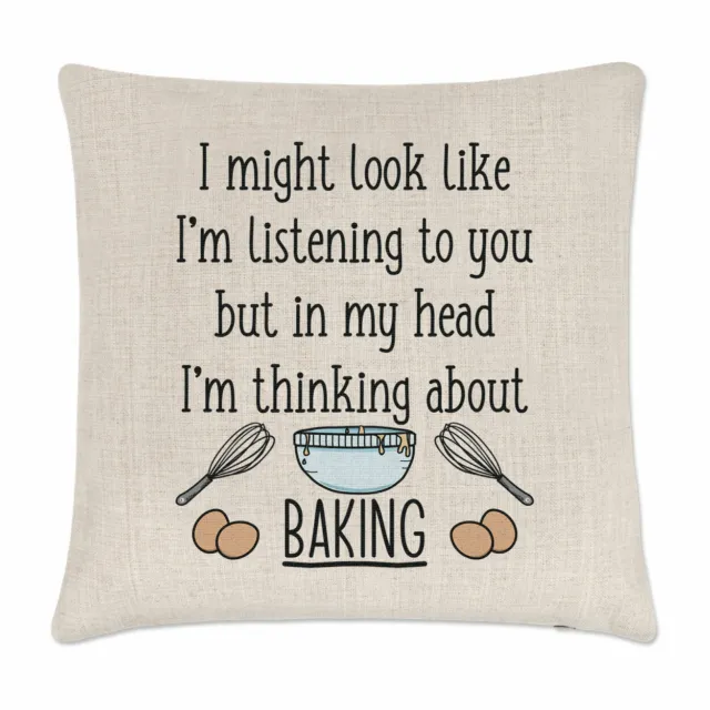 I Might Look Like I'm Listening To You Baking Cushion Cover Pillow Bake Lady