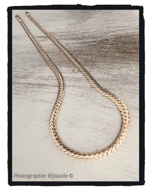 Collier Maille Serpent Plaqué Or 18 Carats 45cm - Bijou Femme, Neuf étiqueté