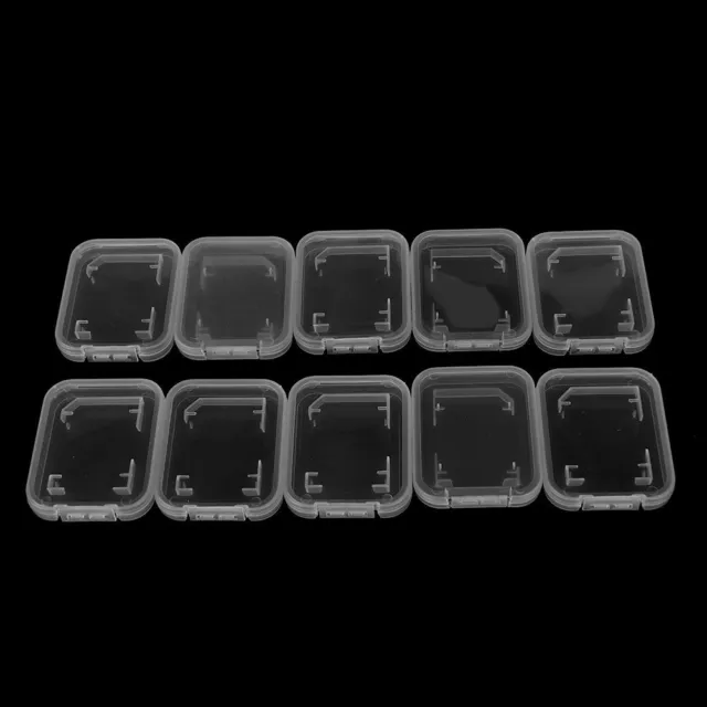 10PCS Transparent Standard  SDHC Memory Card Case Holder Box Storage Plas TQU