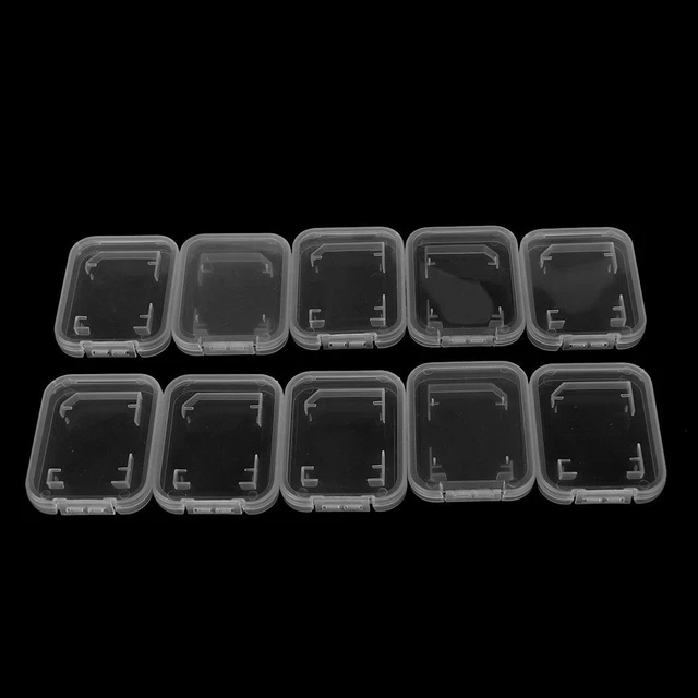10XTtransparent Standard S D SDHC Estuche Soporte Caja Almacenamiento PlastiHY-TM