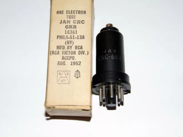 RCA - JAN CRC 6K8 - Röhre - Vintage Tube von 1952