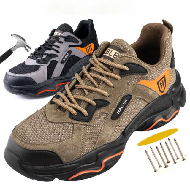 Mens Work Safety Shoes Indestructible Steel Toe Boots Breathable Sneakers Shoes