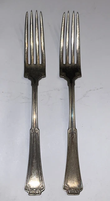 Set Of 2 Antique 1881 Rogers A1 Grecian Dinner Forks
