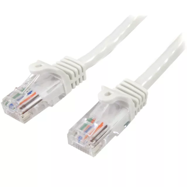 StarTech.com 0.5m White Cat5e Patch Cable with Snagless RJ45 Connectors - Short