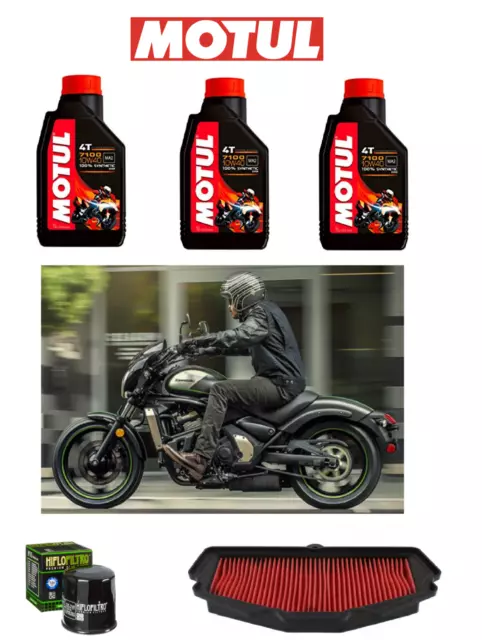 TAGLIANDO 7100 10W40 Filtro Olio Aria KAWASAKI 650 VULCAN S ABS CAFE 2016-2018