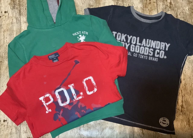 PACCHETTO ABBIGLIAMENTO RAGAZZI NEXT RALPH LAUREN Tokyo lavanderia età 7-8 anni felpa con cappuccio top