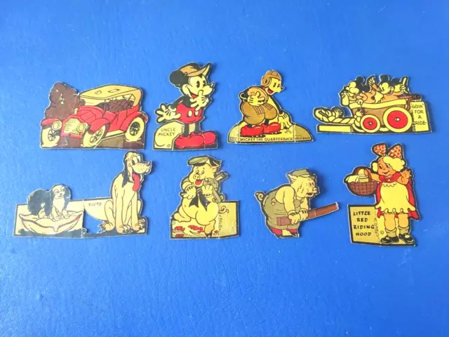 8 Diff. 1935 Disney Mickey Mouse Post Toasties Cut Outs