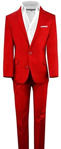 Black n Bianco Boys' First Class Slim Fit Suits by Baby Muffin 6, Fiery Red