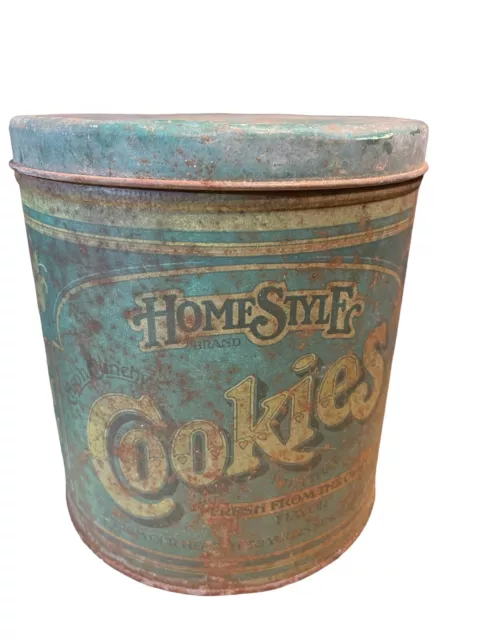 Homestyle Crisp’ n Crunchy Cookies Tin Can Very Rustic
