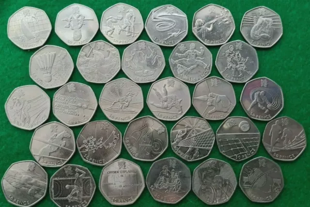 50p COINS FIFTY PENCE,OLYMPICS,BEATRIX POTTER,COMMEMORATIVE,KEW COIN 2