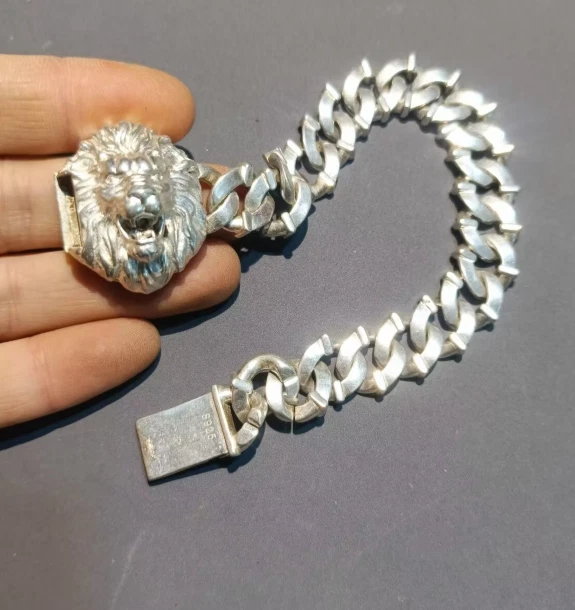 Fashion Ethnic Silver Neutral Hip Hop Lion Head Bracelet