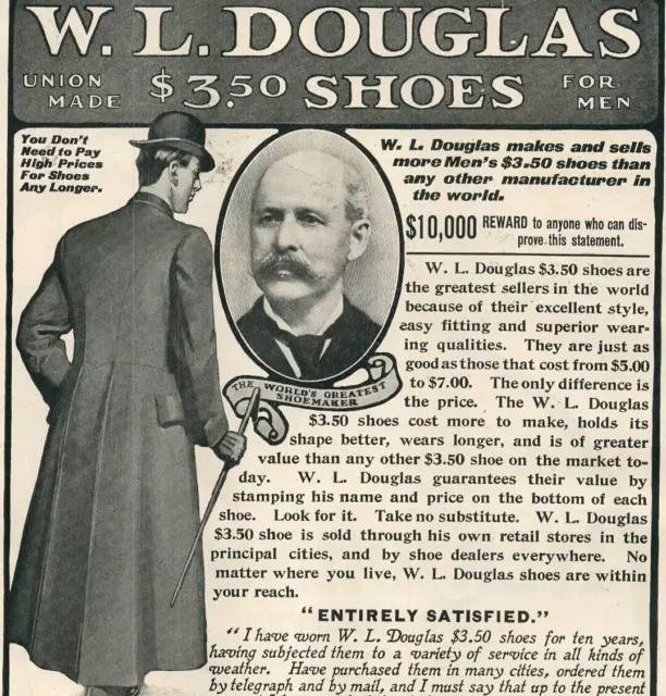 1905 Douglas Shoes Handsome Dapper Well Dressed Man Overcoat Riding Stick 8604