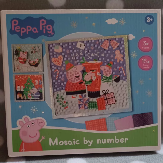 Hasbro Peppa Pig - Mosaik nach Zahlen - 3 Szenen - Weihnachten #17877