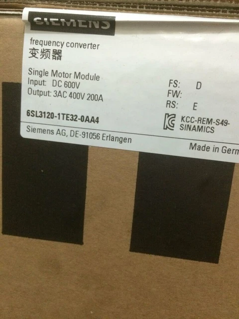 6SL3120-1TE23-0AA4 New IN STOCK SIEMENS PLC ship by