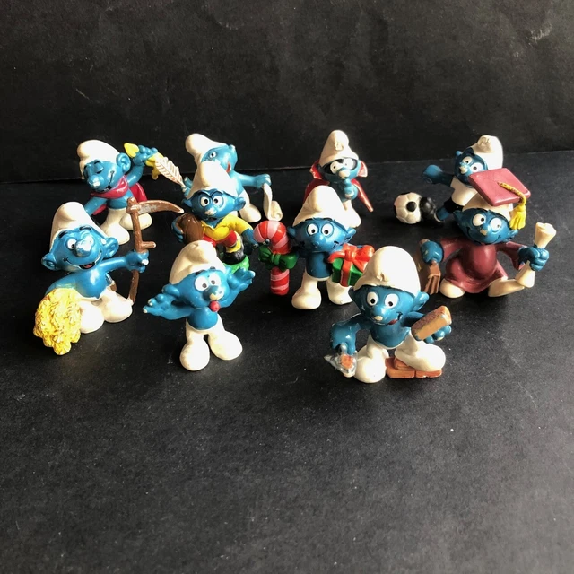 Lot De 12 Figurines Schtroumpfs En PVC - Pour Décoration De Gâteaux, Cupcakes, Fêtes D'anniversaire