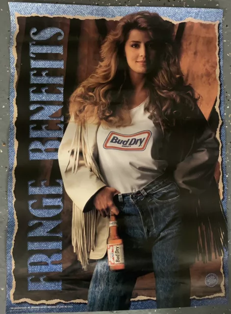 Vintage Beer  Poster 1991 Bud Dry Classic Breweriana 28” X 20”