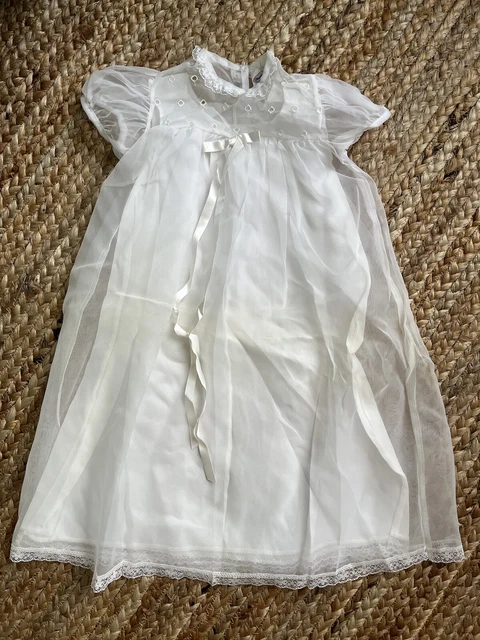 Vtg Madonna Baby White Christening Gown