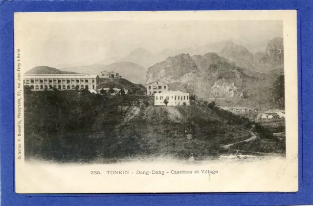 VIET NAM INDOCHINA  LANG-SON DONG-DANG Barracks and Village. TONKIN 1900's