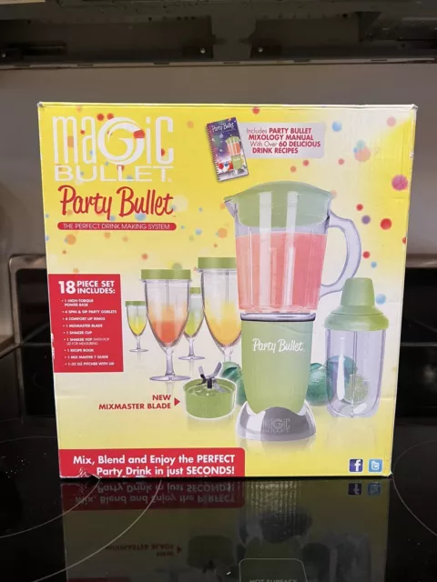 MAGIC BULLET Party Bullet Blender Mixer Drink Making System Red Open Box