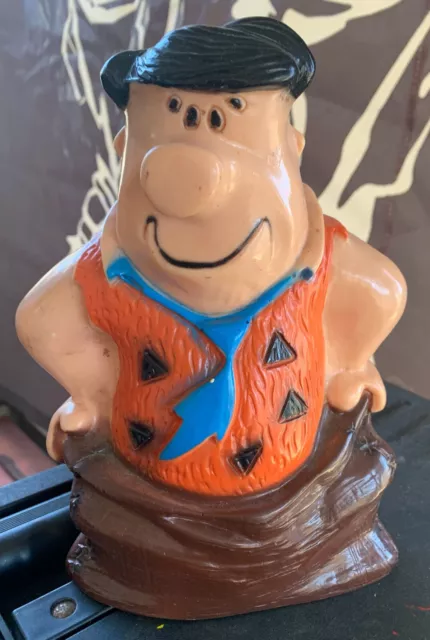 1973 FRED FLINTSTONE 9" Homecraft Vinyl Bank VG 4.0 Hanna Barbera HBP