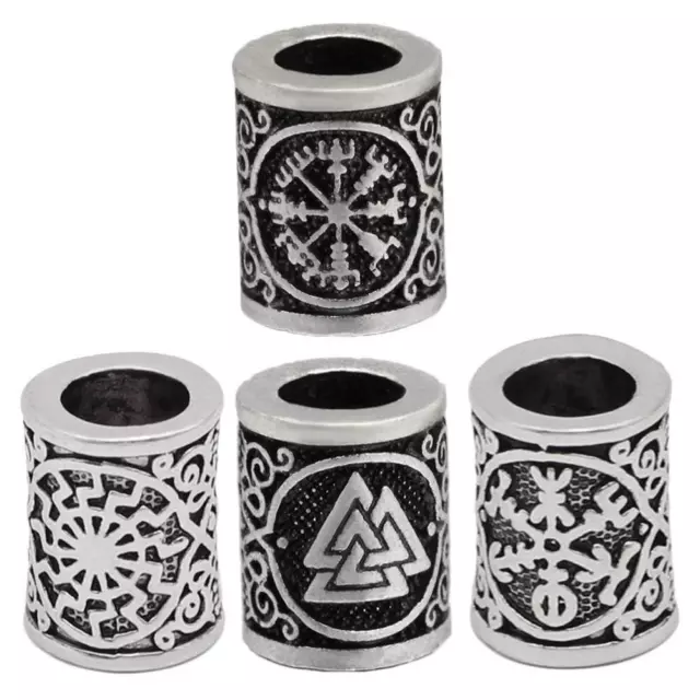 Norse  Rune Beard Beads Rings Dreadlocks for Findings Paracord Pendant