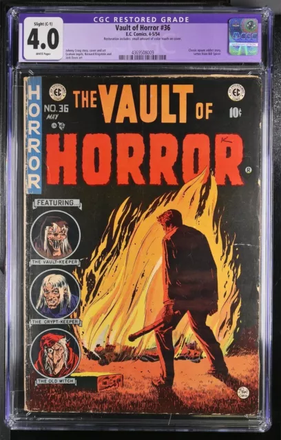 Vault of Horror 36 CGC 4.0 C-1 Restored (1954 EC Comics) Pre-Code Horror