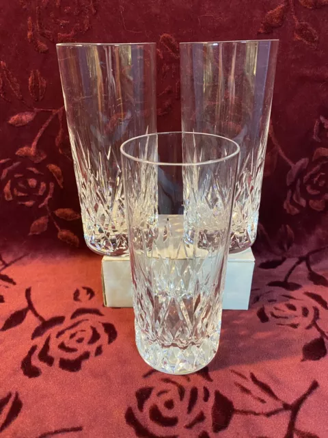 VINTAGE CAVAN Irish Leaded CRYSTAL “Sheelin” HIGHBALL COLD DRINK GLASS (3) HEAVY