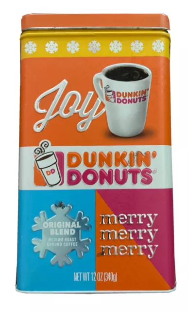 Dunkin Donuts 12 Oz Metal Holiday Collector's Tin 2018 - Limited Edition (EMPTY)