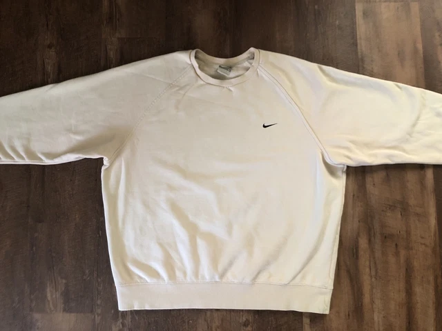 VINTAGE NIKE SWEATSHIRT Crewneck Cream Rare Color Size Large Mens