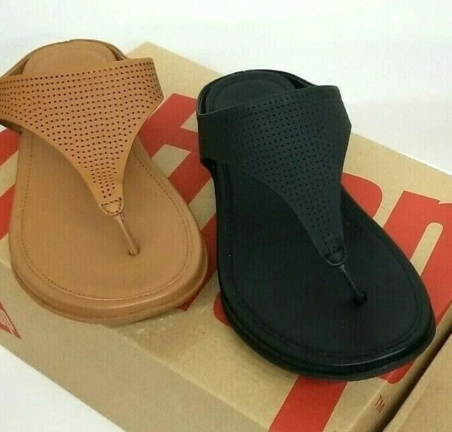 FITFLOP perforated Leather Sandals Banda Toe Post CHOOSE COLOR & SIZE new shoes
