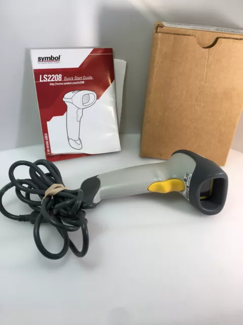 Genuine Symbol LS2208-SR20001R-NA Handheld Barcode Scanner With USB Cable+Guide