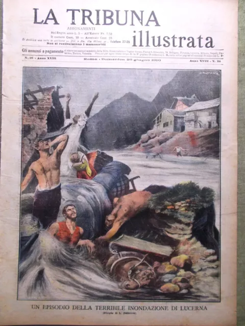 La Tribuna Illustrata 26 Giugno 1910 Mary Scott Ferrara Lucerna Scavi Ostia Alpi