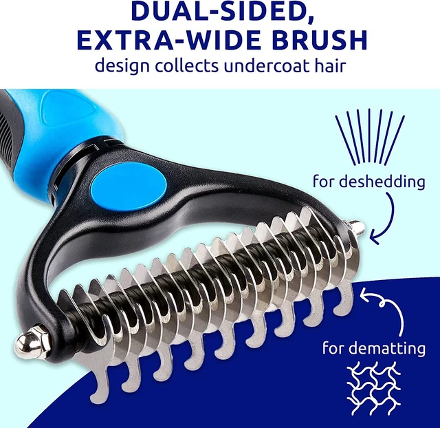 Brush Pet Dog Cat Grooming Hair Comb Remover Tool Fur Undercoat Rake Double-Side 4