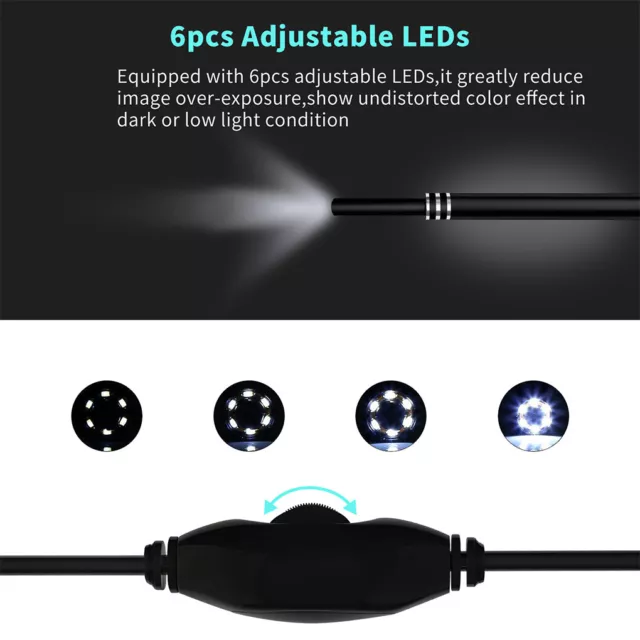 Portable Otoscope Ear Camera Kit USB Ear Endoscope With 6 LED Lights