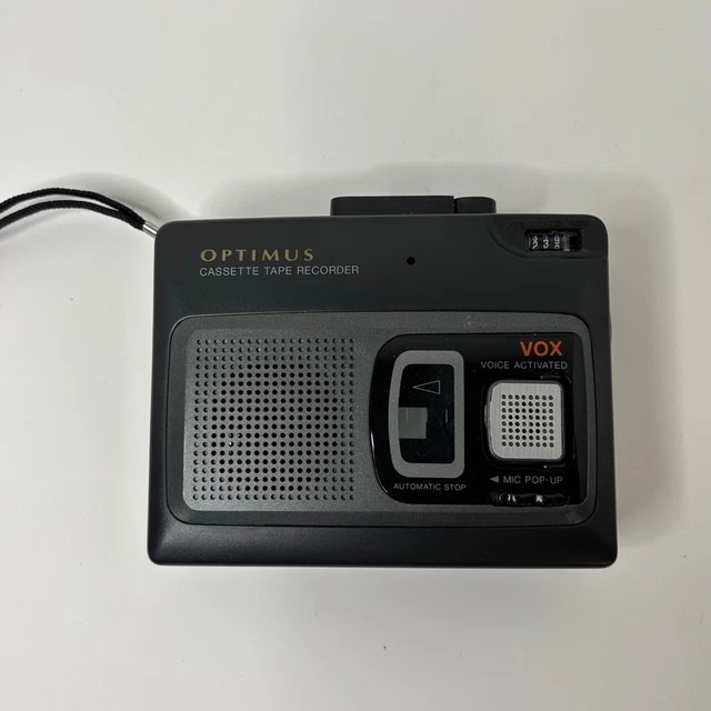 Optimus CTR-115 Voice-Activated Cassette Tape Recorder Pop Up Mic Tested Works