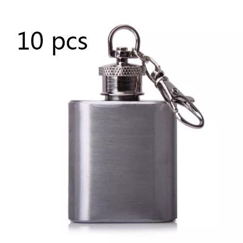 1oz Portable Mini Stainless Steel Flask Outdoor Water Bottle Bottle Key Chain K