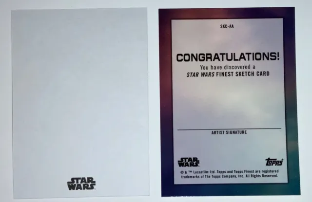 2022 Topps Star Wars Finest Blank Sketch Card RARE 1/1