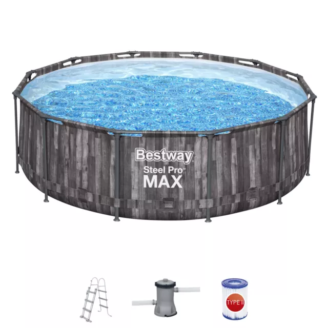 Bestway 5614X Frame Pool Steel Pro Max Set Ø366x100cm Filtro Pompa Scaletta