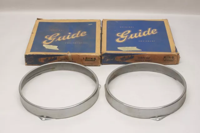 NOS 1941-55 Chevrolet Truck Headlight Retaining Ring Pair GM Guide 5940988