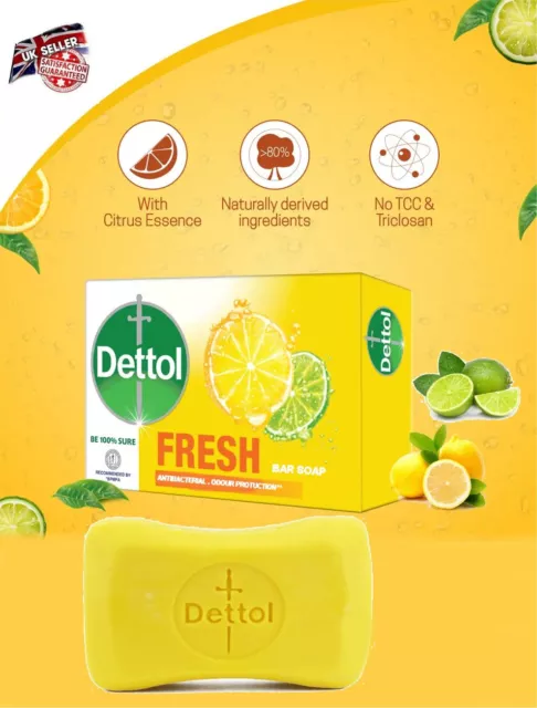 Dettol Fresh Soap Citrus with Antibacterial & Odour Protection 60g