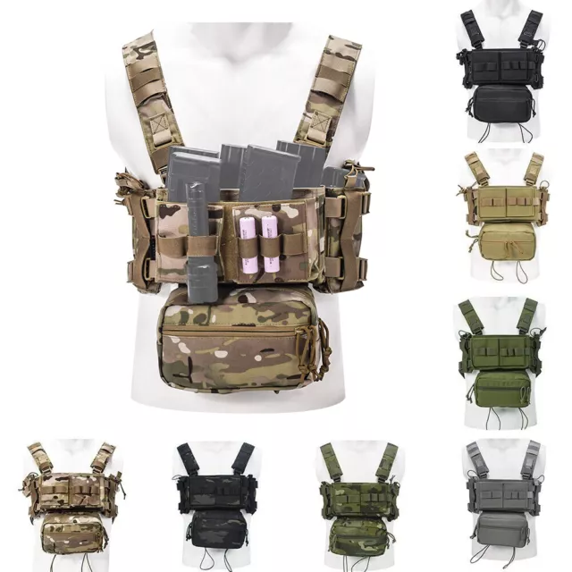 TACTICAL CHEST RIG MK3 Micro Vest Fight Chassis Modular Carrier w/ Mag ...