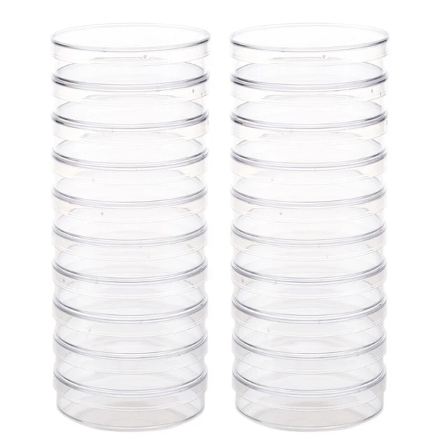20Pcs Sterile Dishes w/Lids for Lab Plate Bacterial 55mm x 15mm Q6J3