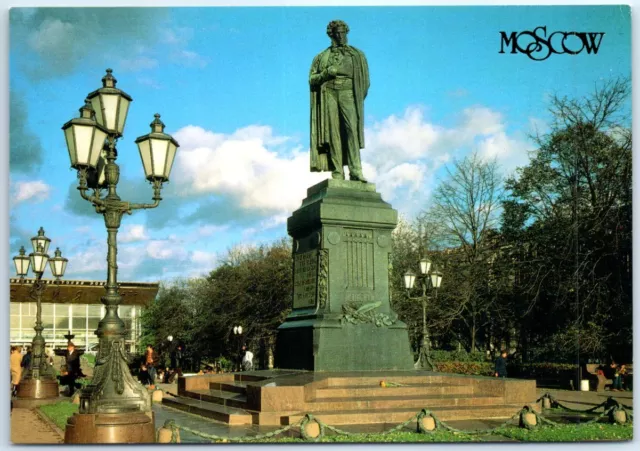 Postcard - Monument to A. S. Pushkin in Pushkinskaya Square - Moscow, Russia
